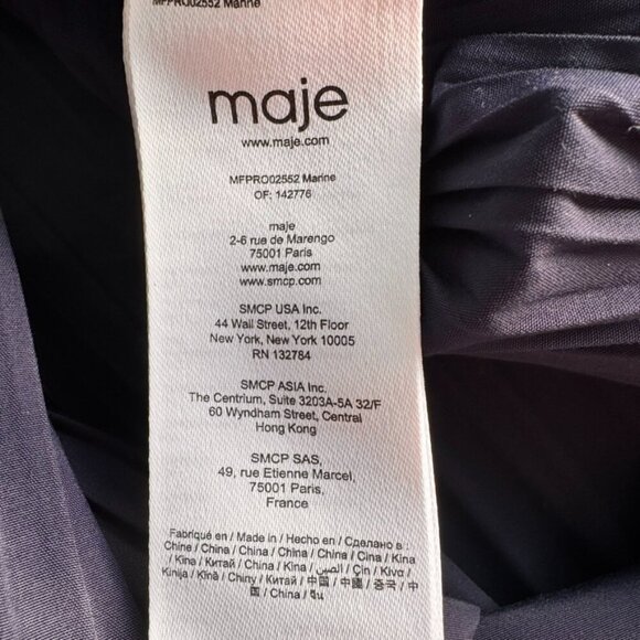 Maje Rockina Puff Sleeve Pleated Mini Dress with Chelsea Collar - Picture 3 of 8